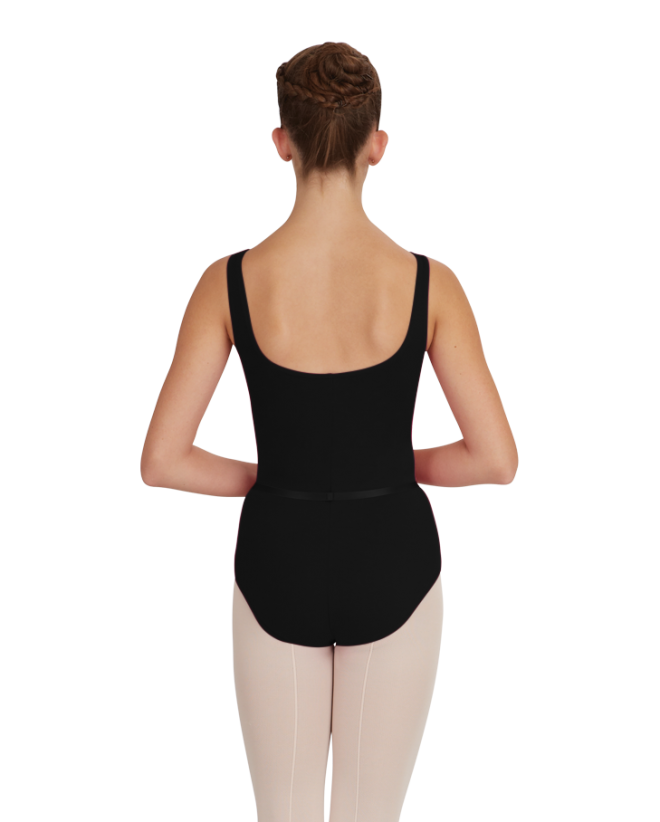 Capezio CAD201 pinch front leotard w/belt balletapkje met rimpeltje